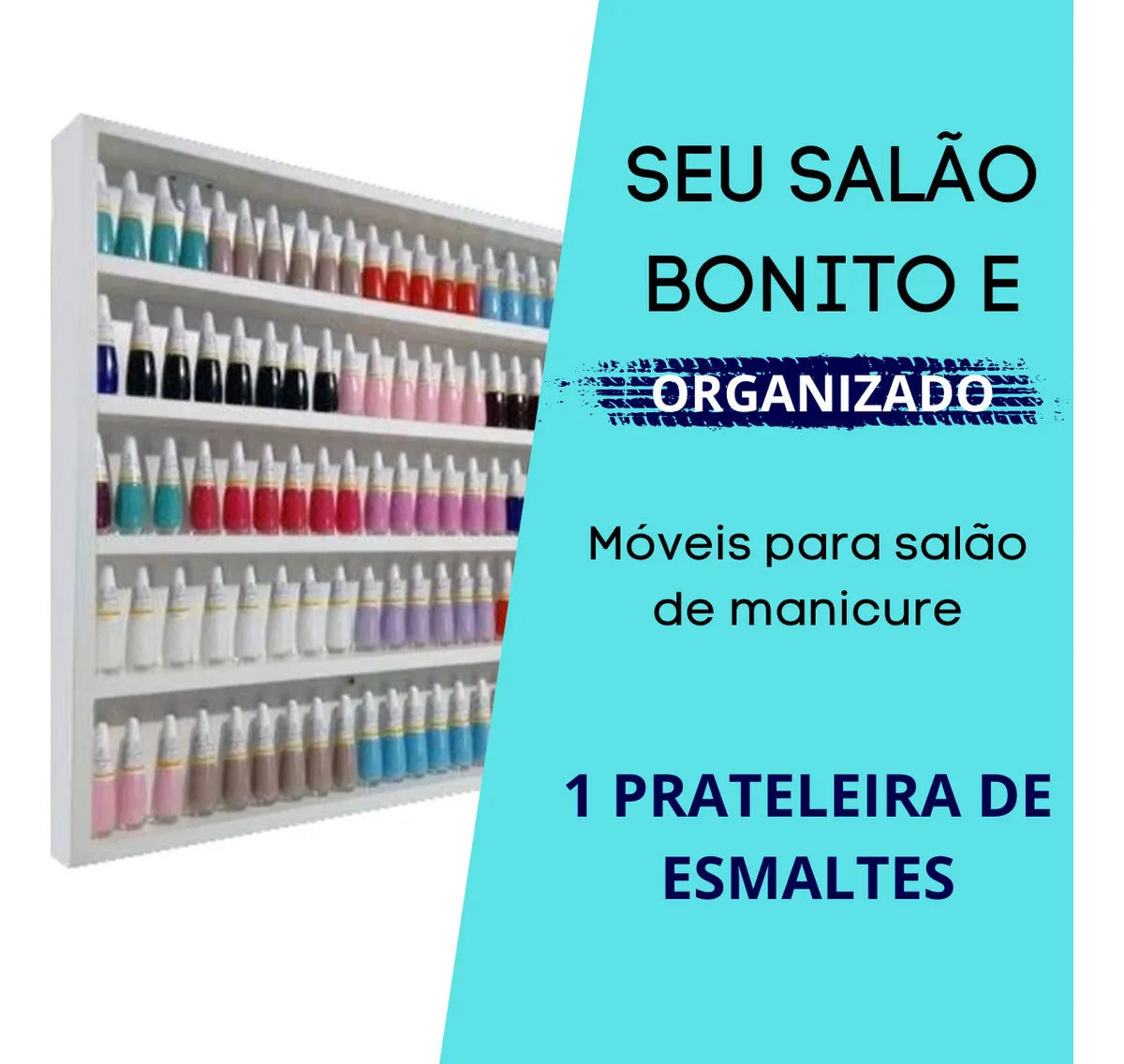 Nicho Organizador Expositor 200 Esmaltes 5 Prateleiras Mdf