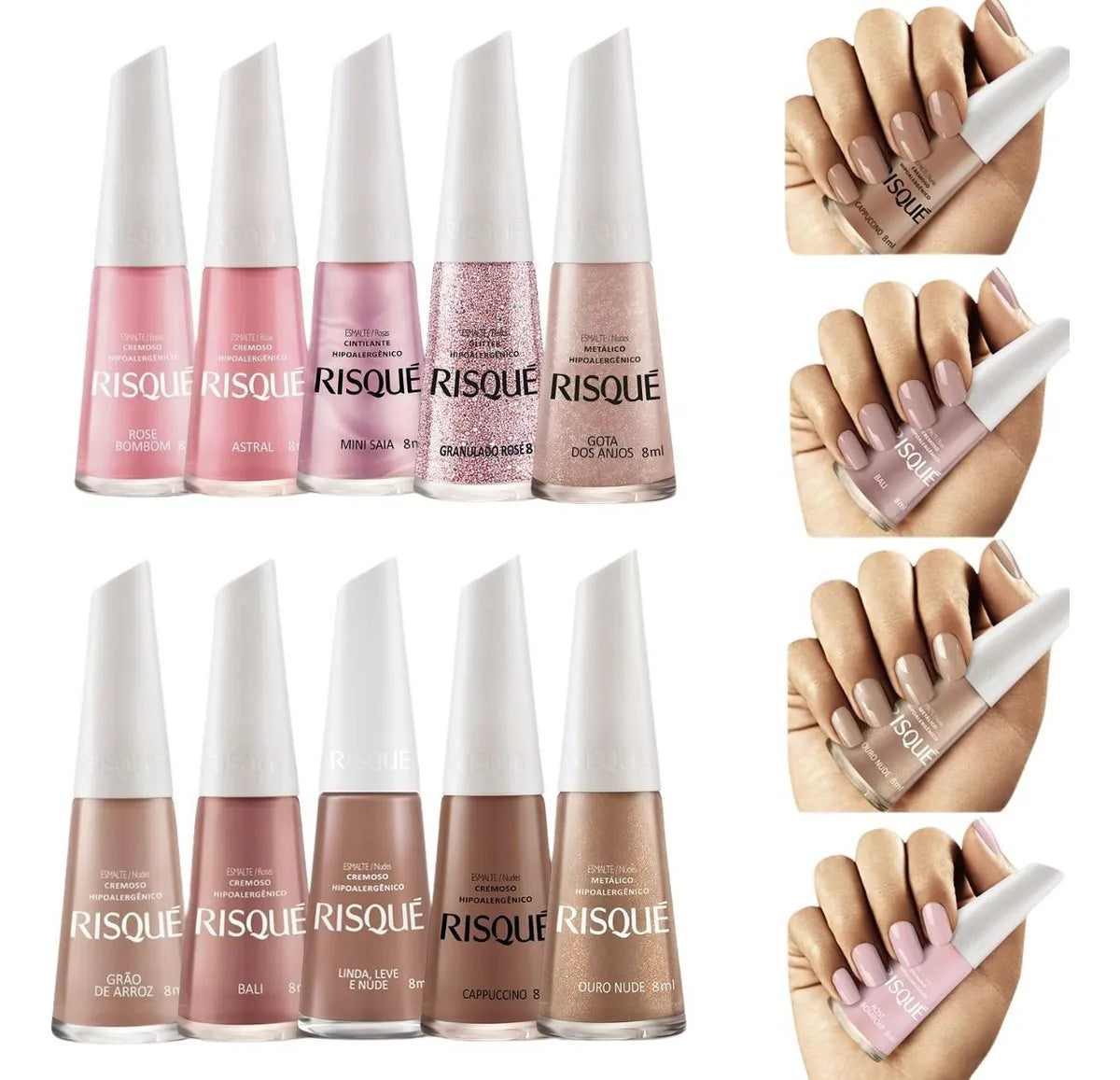 Kit 10 Esmaltes Risque - Oferta Exclusiva p/ Whatsapp