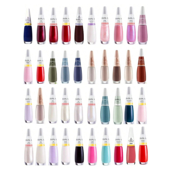 Kit 40 Esmaltes Impala Unha Pés Mãos Manicure Atacado